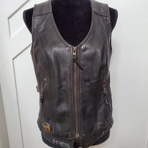 Harley Davidson Womens 115th Anniversary Limited Edition Leather Vest - Picture 2 of 8